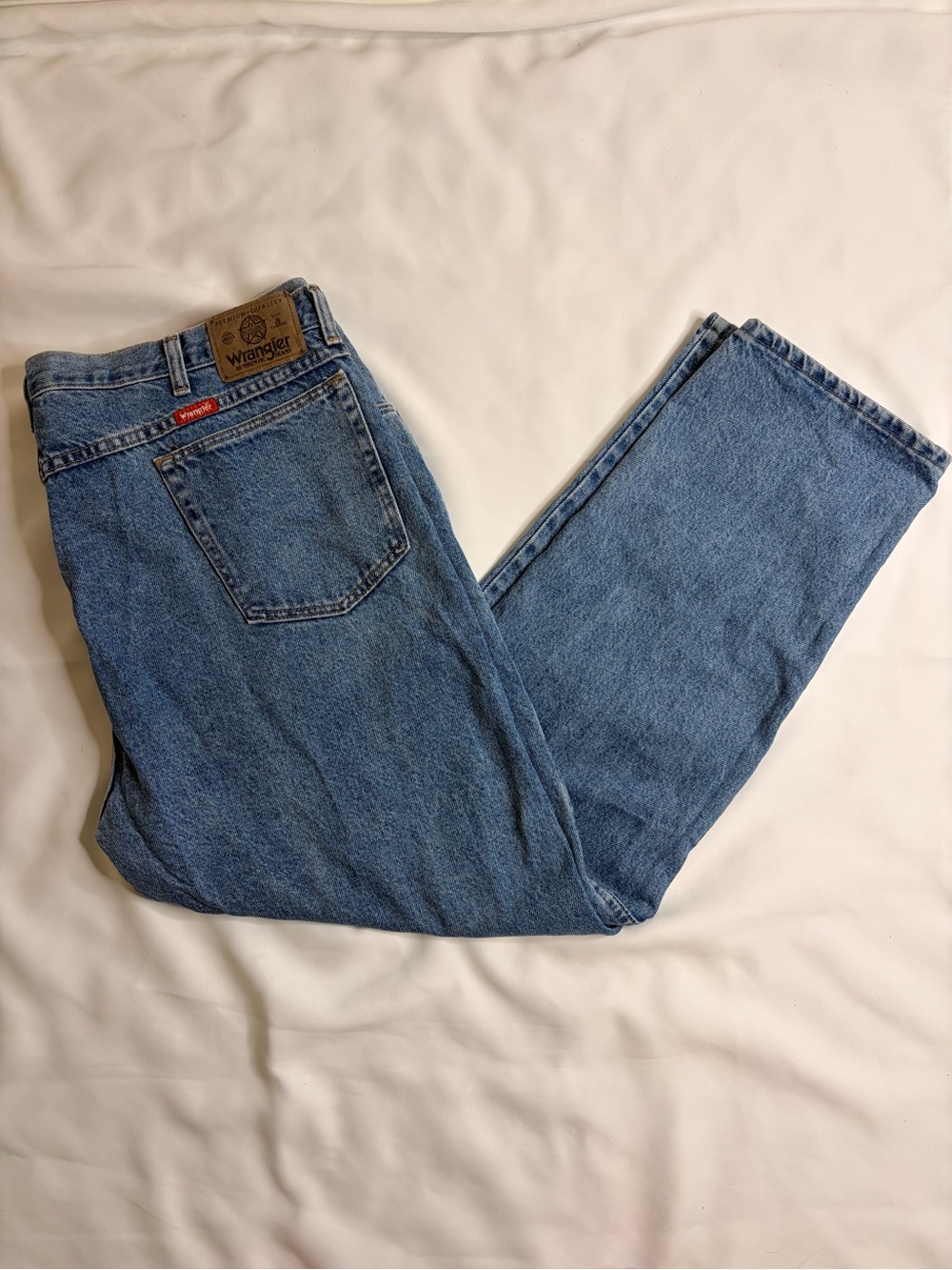 Vintage 2002 Wrangler Baggy Jeans Mens 44x30 Blue Denim Made In USA